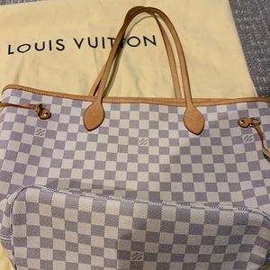 Authentic Louis Vuitton Never full Mm Damier Azur